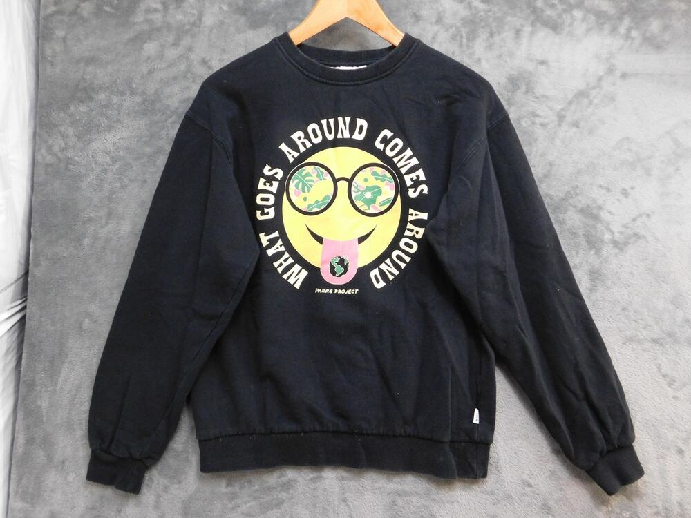 Parks Project Sweatshirt Mens S Black Pullover Graphic Print Heavyweight Fleece
